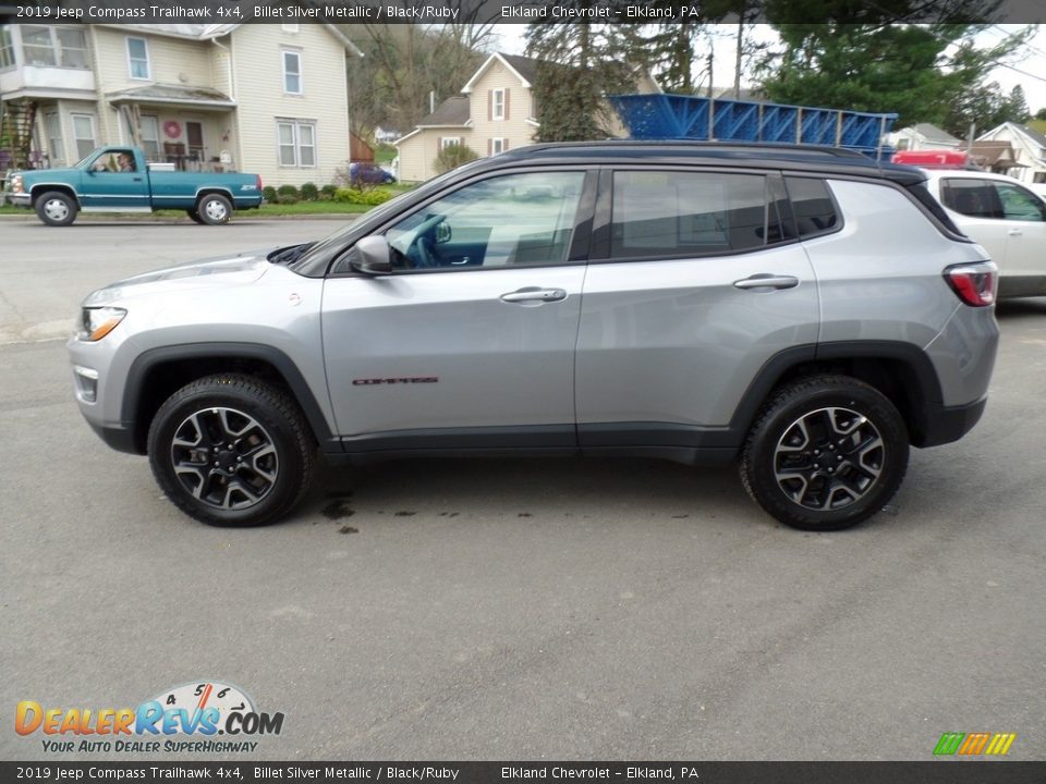 2019 Jeep Compass Trailhawk 4x4 Billet Silver Metallic / Black/Ruby Photo #8