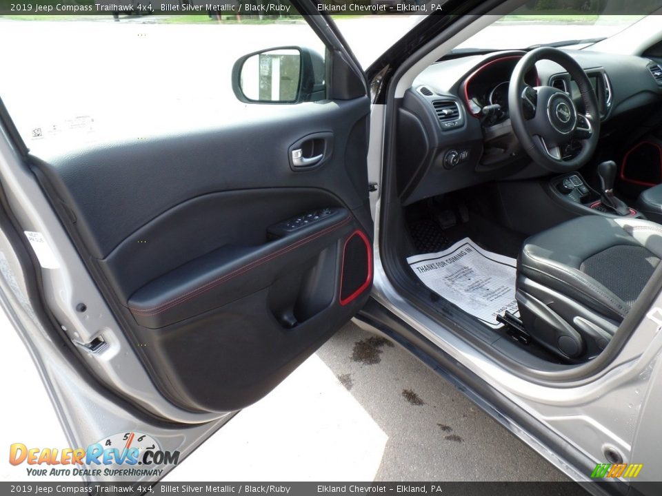 2019 Jeep Compass Trailhawk 4x4 Billet Silver Metallic / Black/Ruby Photo #12