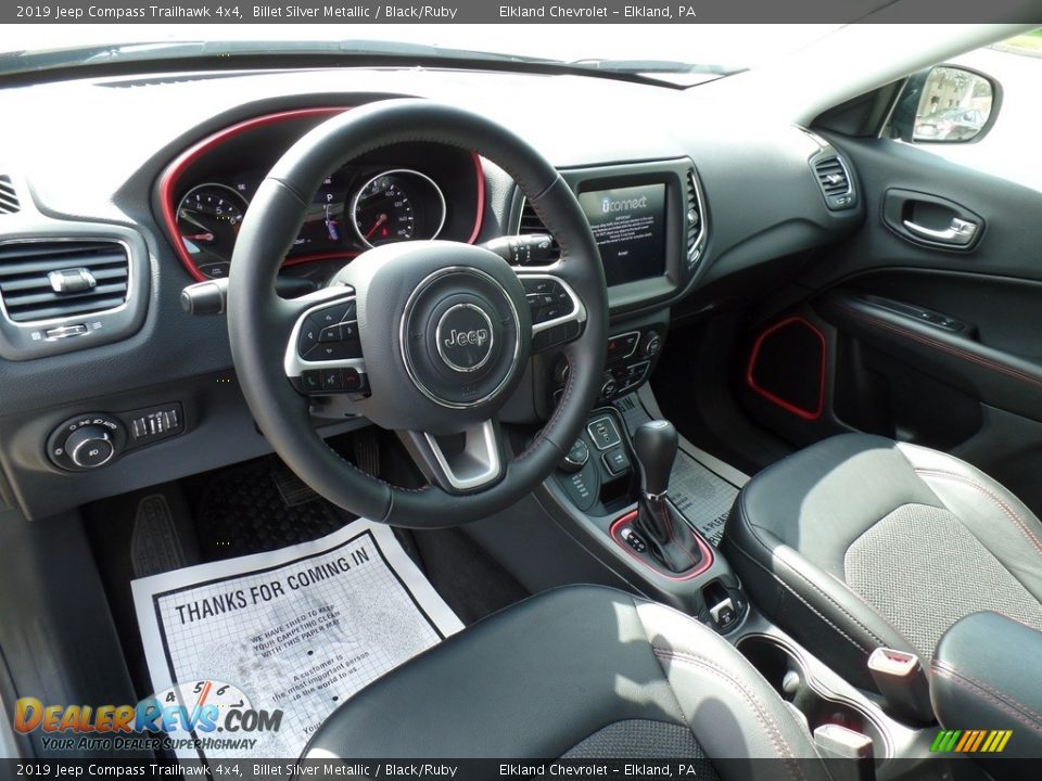 2019 Jeep Compass Trailhawk 4x4 Billet Silver Metallic / Black/Ruby Photo #15