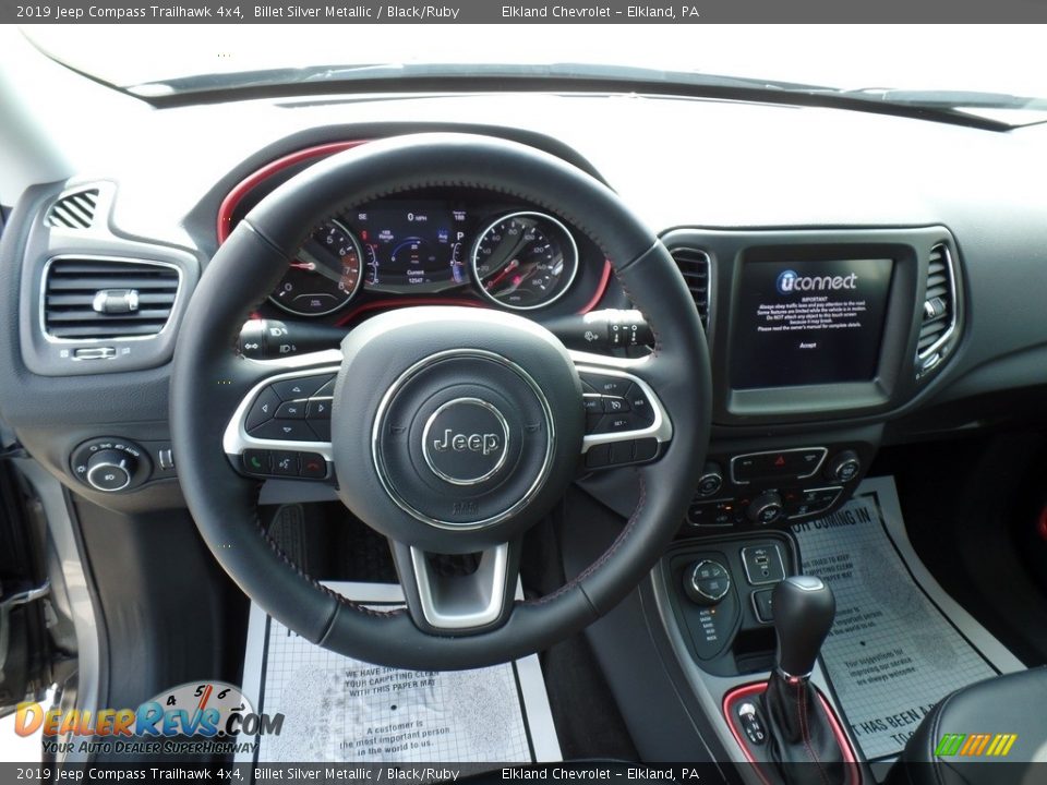 2019 Jeep Compass Trailhawk 4x4 Billet Silver Metallic / Black/Ruby Photo #16