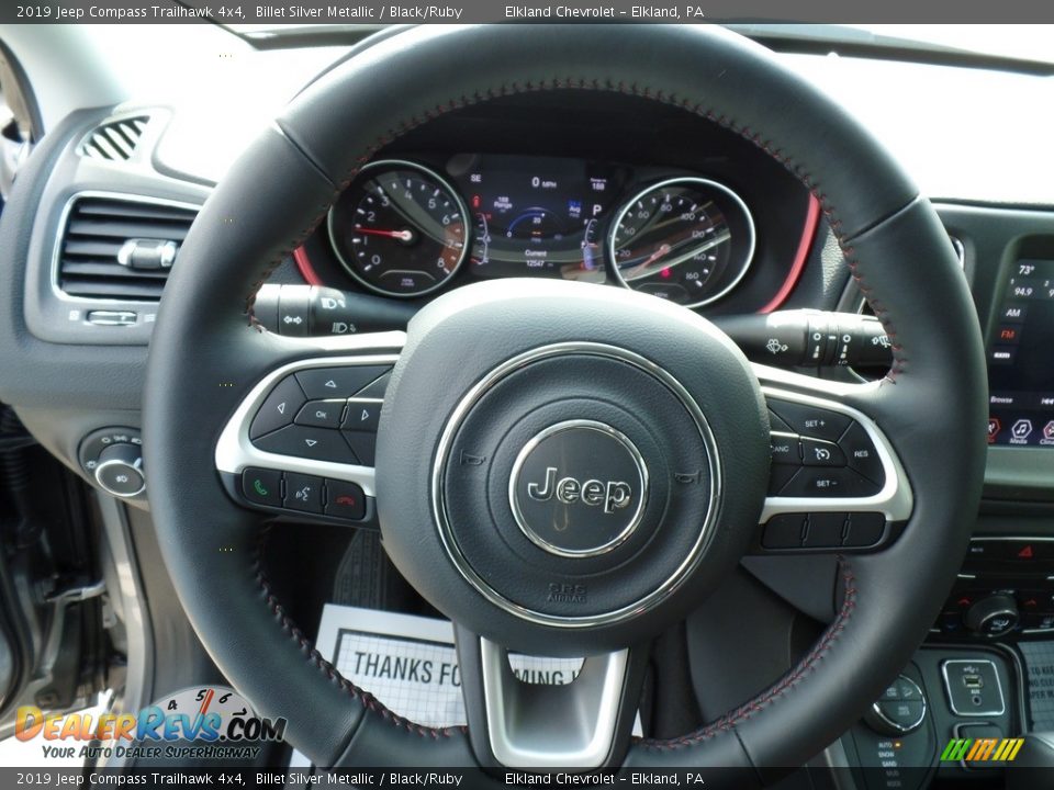 2019 Jeep Compass Trailhawk 4x4 Billet Silver Metallic / Black/Ruby Photo #17