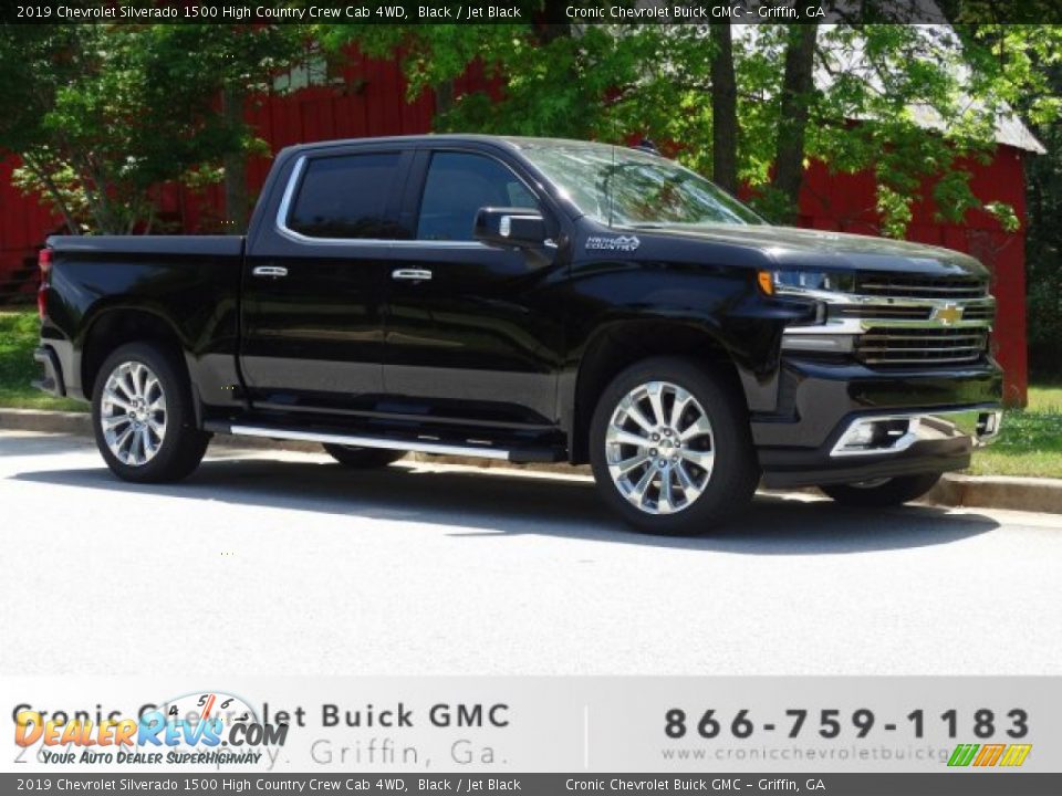 2019 Chevrolet Silverado 1500 High Country Crew Cab 4WD Black / Jet Black Photo #1