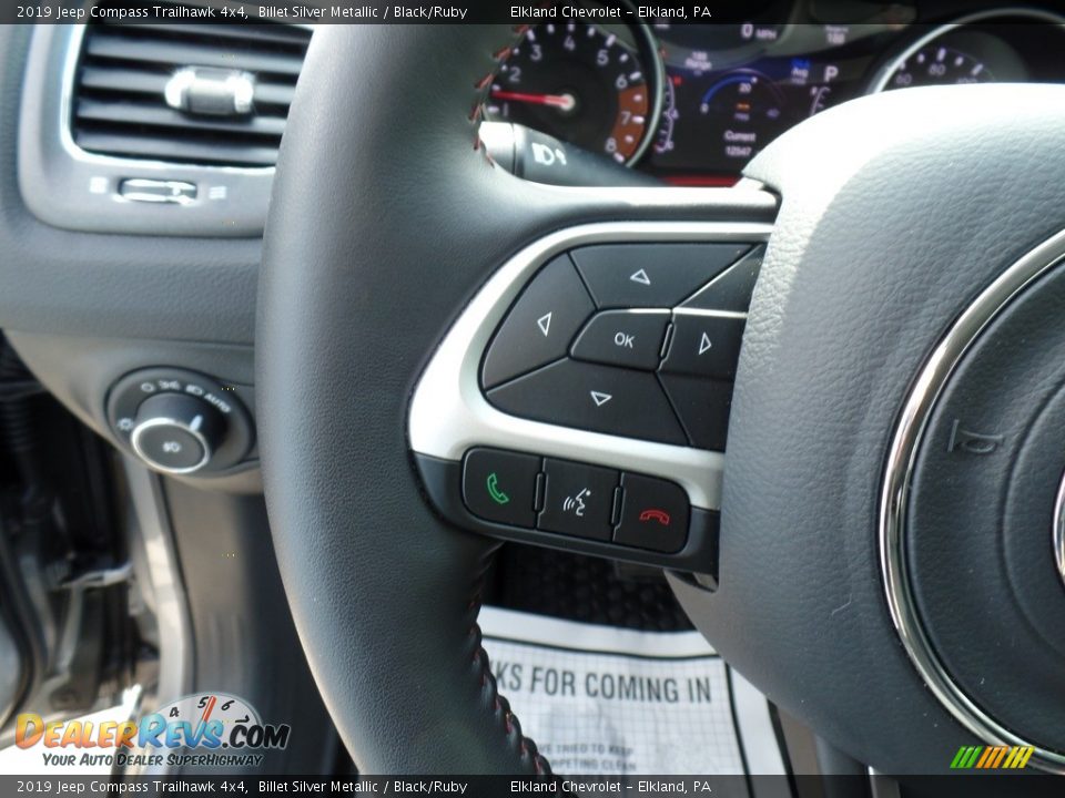 2019 Jeep Compass Trailhawk 4x4 Billet Silver Metallic / Black/Ruby Photo #19