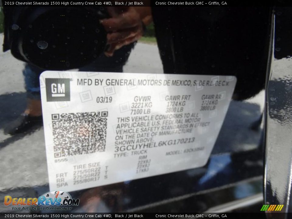 2019 Chevrolet Silverado 1500 High Country Crew Cab 4WD Black / Jet Black Photo #32