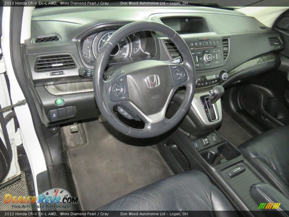 2013 Honda CR-V EX-L AWD White Diamond Pearl / Gray Photo #24