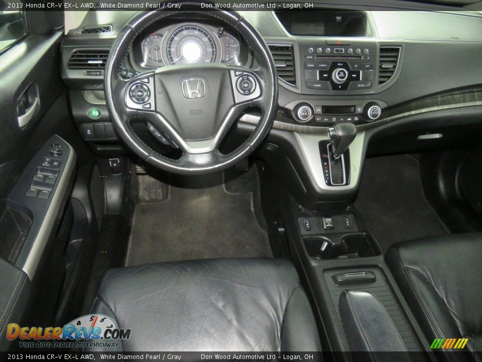 2013 Honda CR-V EX-L AWD White Diamond Pearl / Gray Photo #28