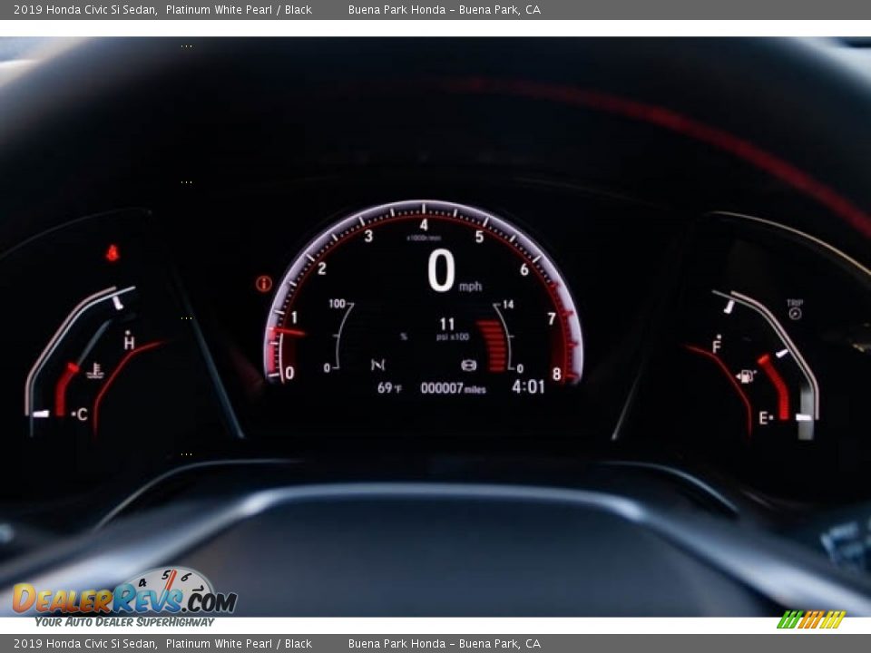 2019 Honda Civic Si Sedan Platinum White Pearl / Black Photo #21