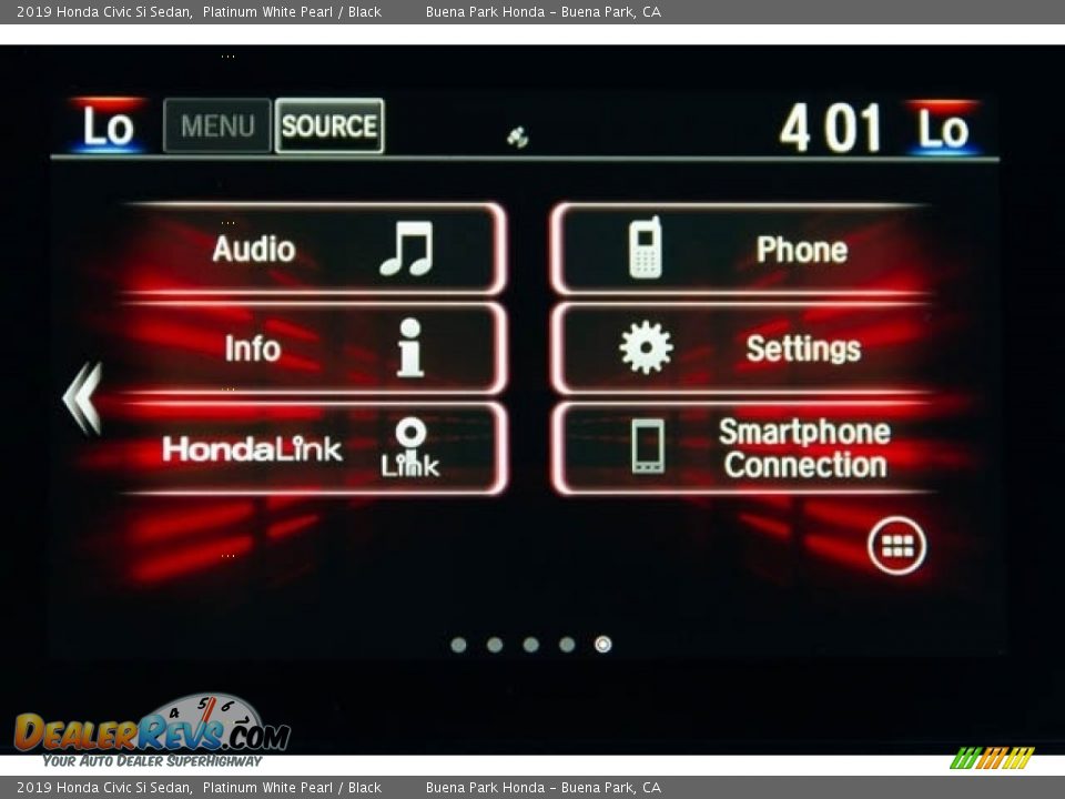 2019 Honda Civic Si Sedan Platinum White Pearl / Black Photo #35