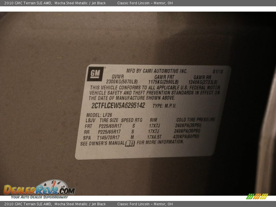 2010 GMC Terrain SLE AWD Mocha Steel Metallic / Jet Black Photo #18