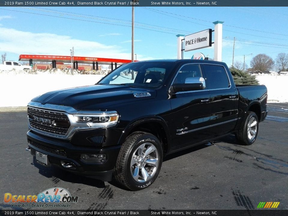 2019 Ram 1500 Limited Crew Cab 4x4 Diamond Black Crystal Pearl / Black Photo #2
