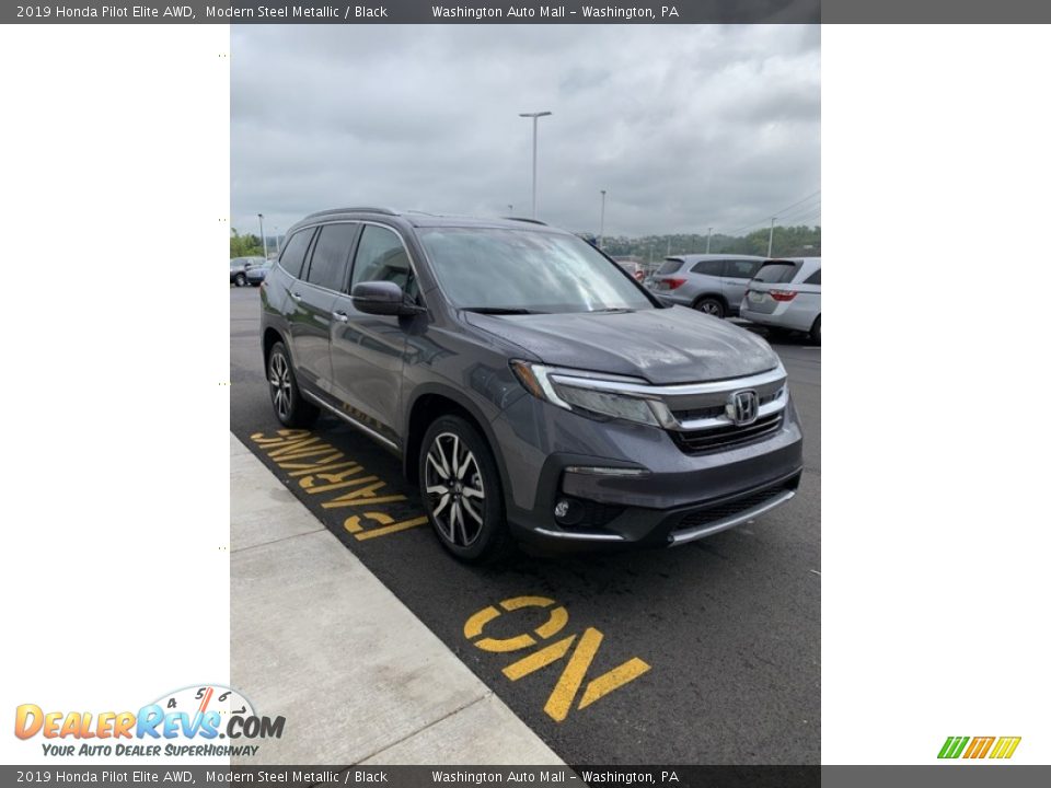 2019 Honda Pilot Elite AWD Modern Steel Metallic / Black Photo #4