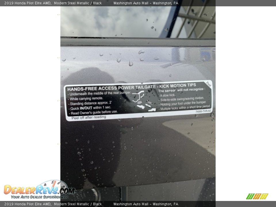 2019 Honda Pilot Elite AWD Modern Steel Metallic / Black Photo #22