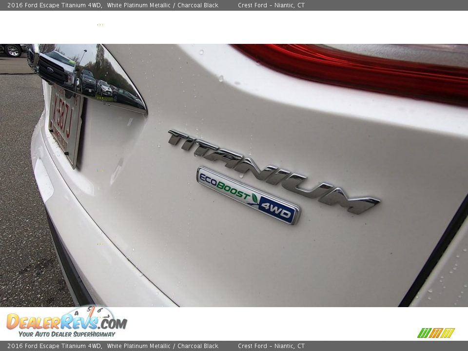2016 Ford Escape Titanium 4WD White Platinum Metallic / Charcoal Black Photo #9