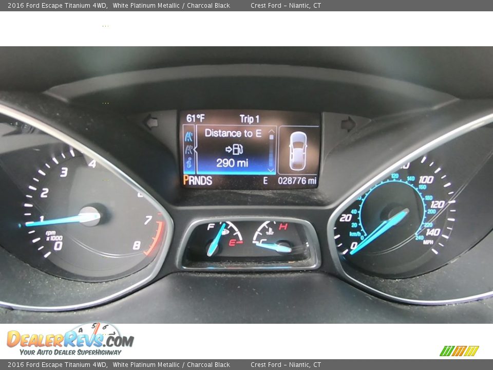 2016 Ford Escape Titanium 4WD White Platinum Metallic / Charcoal Black Photo #14