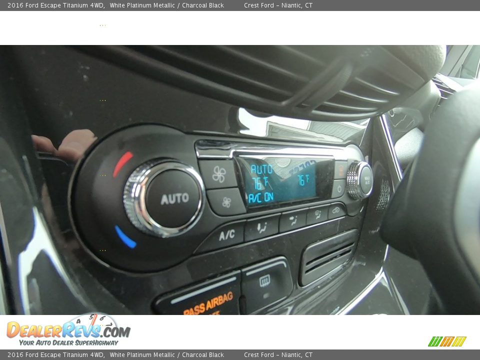 2016 Ford Escape Titanium 4WD White Platinum Metallic / Charcoal Black Photo #16