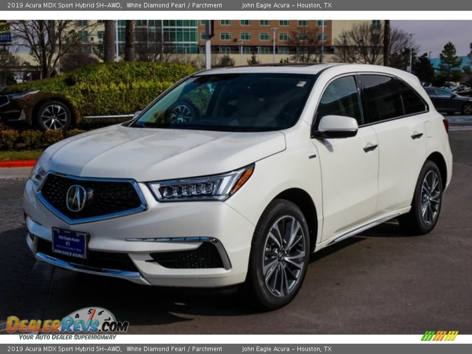 2019 Acura MDX Sport Hybrid SH-AWD White Diamond Pearl / Parchment Photo #3