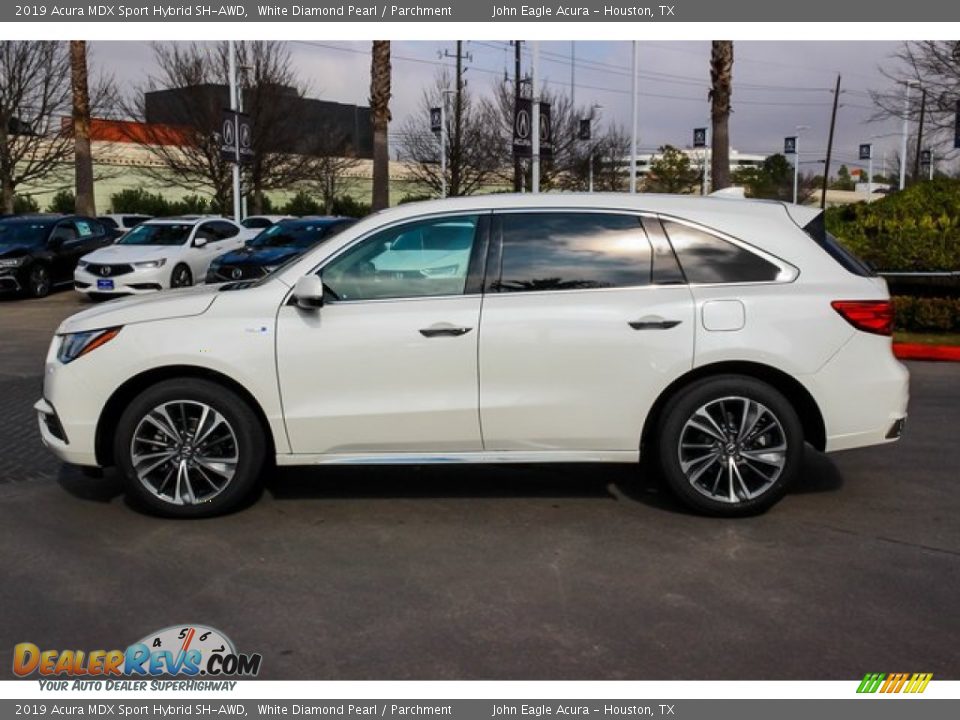 2019 Acura MDX Sport Hybrid SH-AWD White Diamond Pearl / Parchment Photo #4