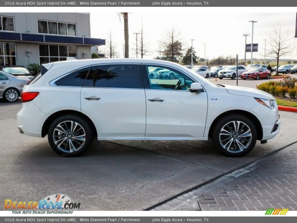 2019 Acura MDX Sport Hybrid SH-AWD White Diamond Pearl / Parchment Photo #8