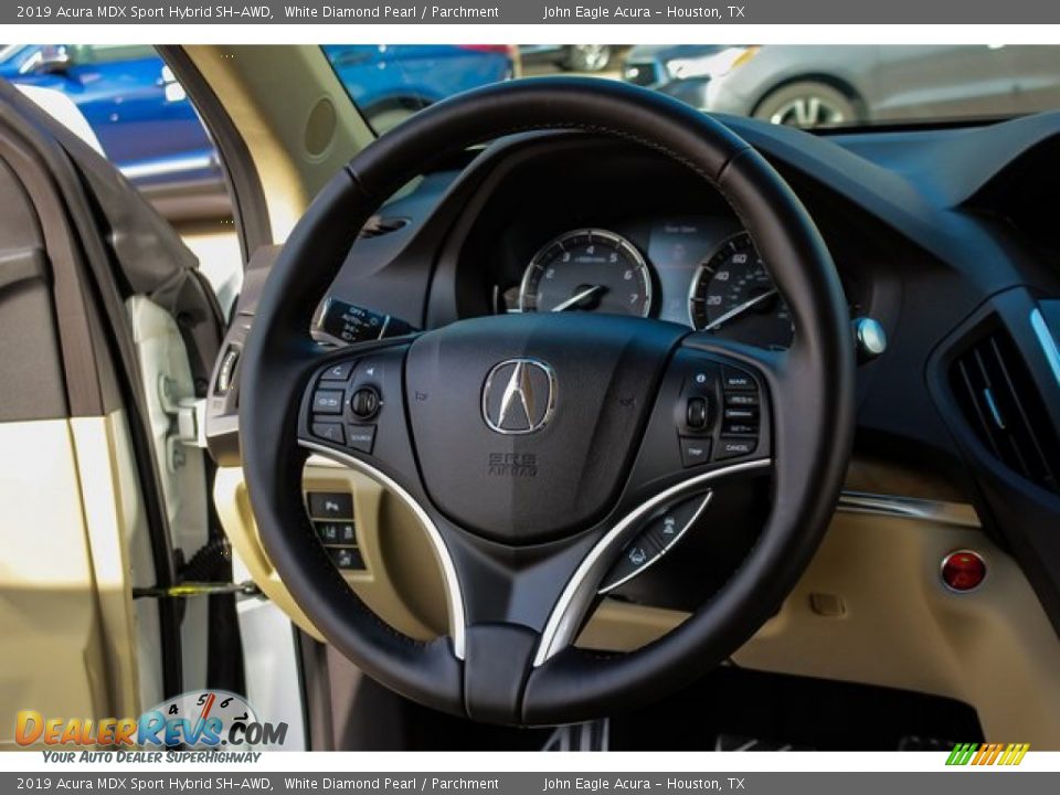 2019 Acura MDX Sport Hybrid SH-AWD White Diamond Pearl / Parchment Photo #31