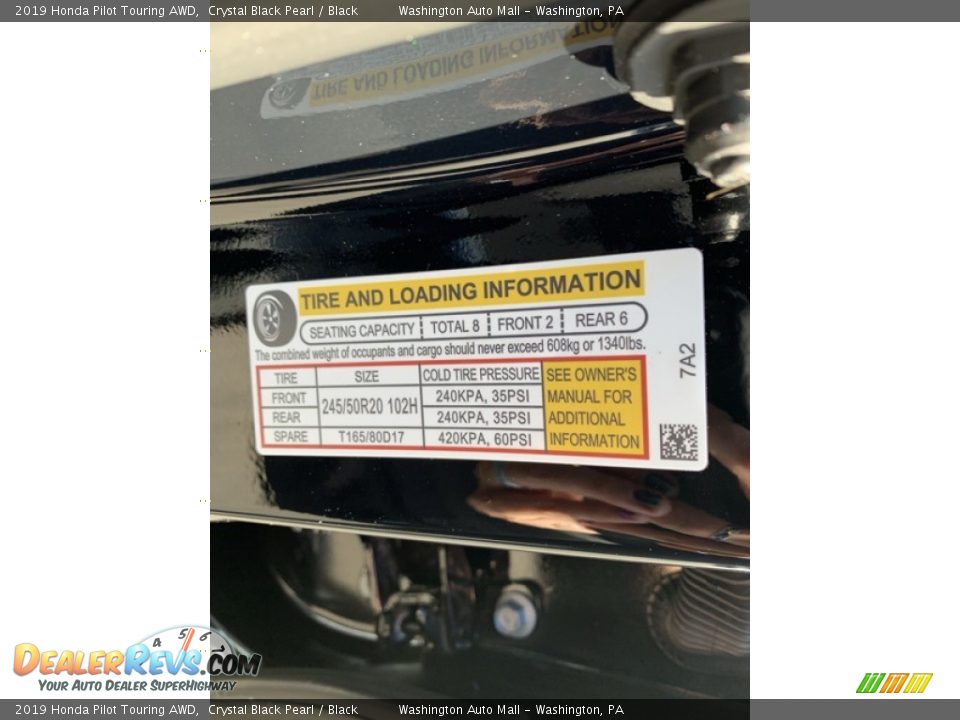 2019 Honda Pilot Touring AWD Crystal Black Pearl / Black Photo #13