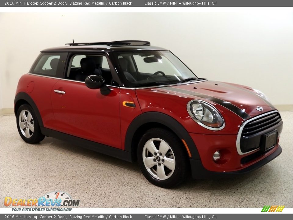 2016 Mini Hardtop Cooper 2 Door Blazing Red Metallic / Carbon Black Photo #1