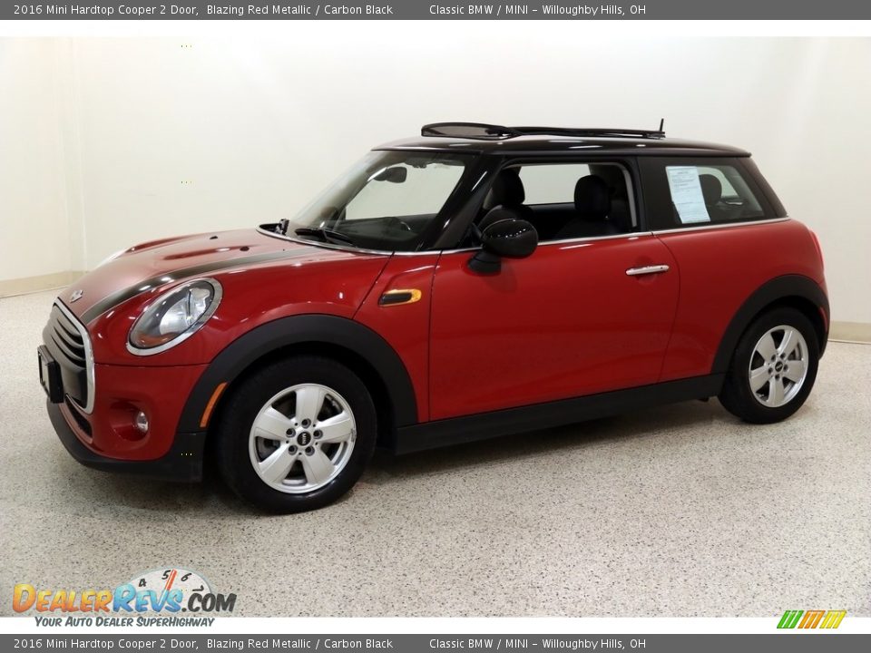 2016 Mini Hardtop Cooper 2 Door Blazing Red Metallic / Carbon Black Photo #3