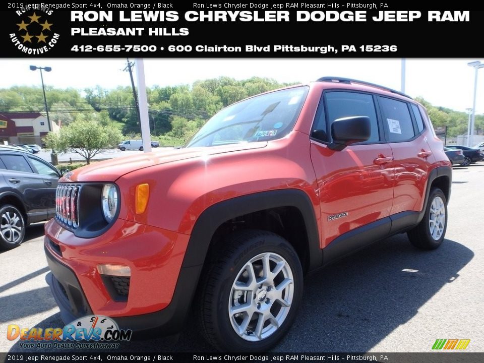 2019 Jeep Renegade Sport 4x4 Omaha Orange / Black Photo #1