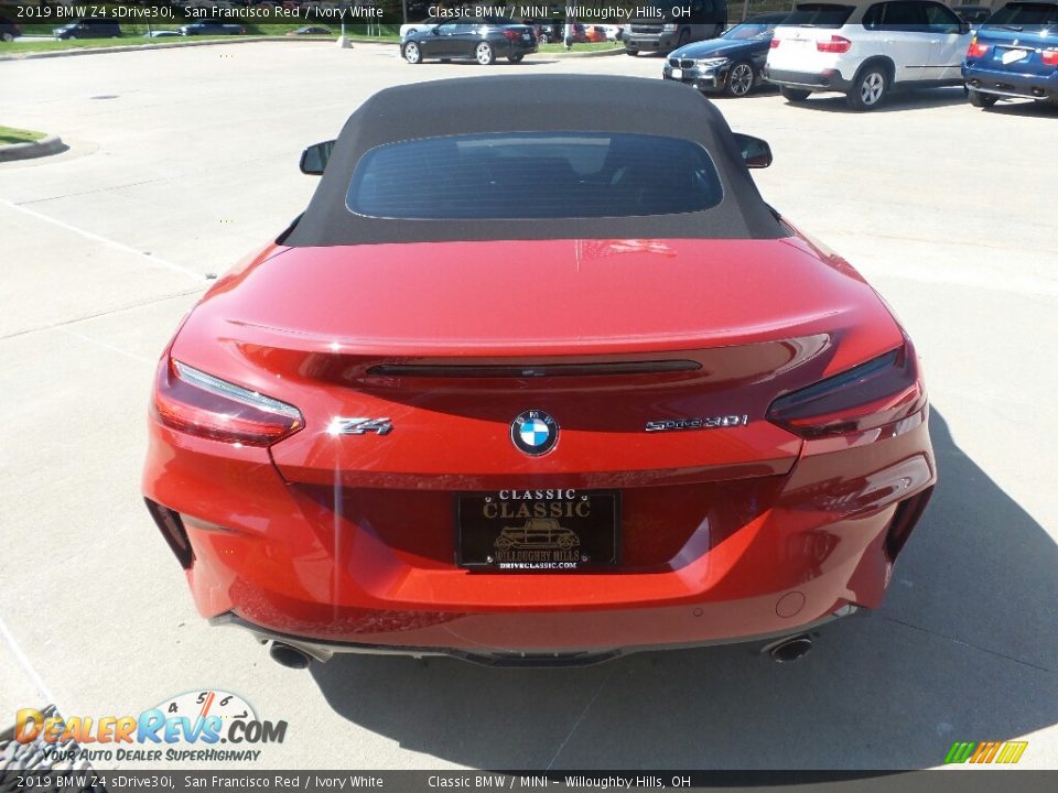 2019 BMW Z4 sDrive30i San Francisco Red / Ivory White Photo #4