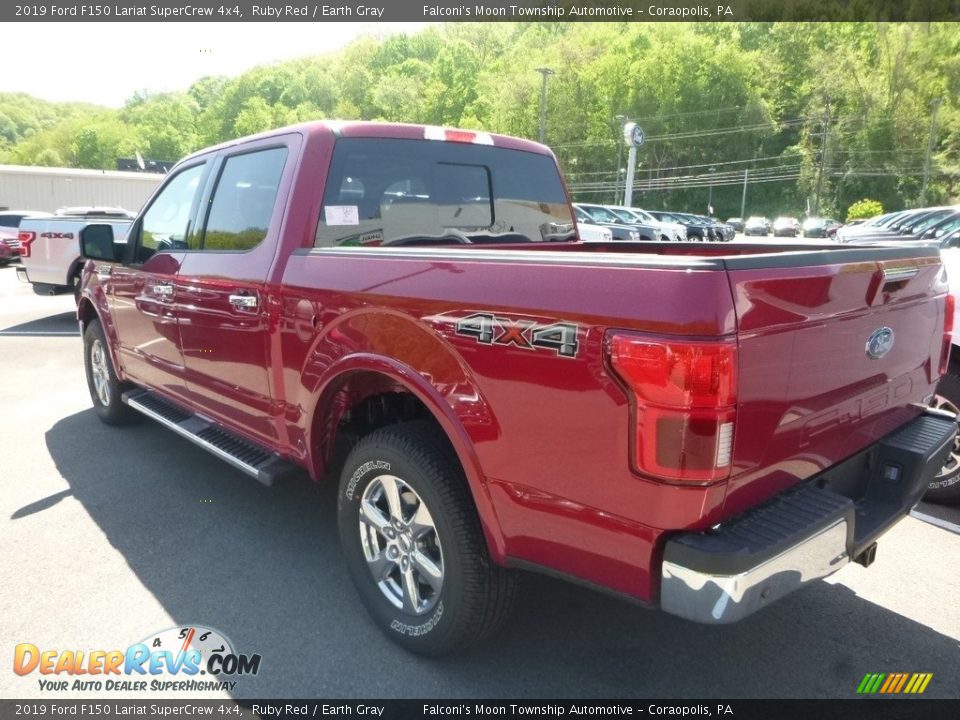 2019 Ford F150 Lariat SuperCrew 4x4 Ruby Red / Earth Gray Photo #6