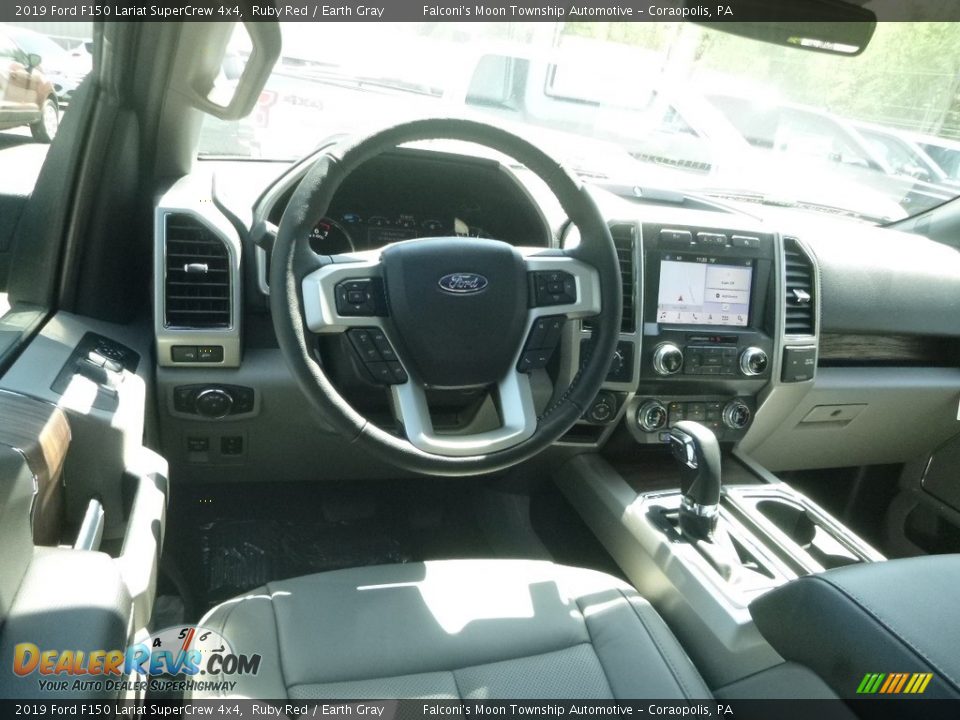 2019 Ford F150 Lariat SuperCrew 4x4 Ruby Red / Earth Gray Photo #9