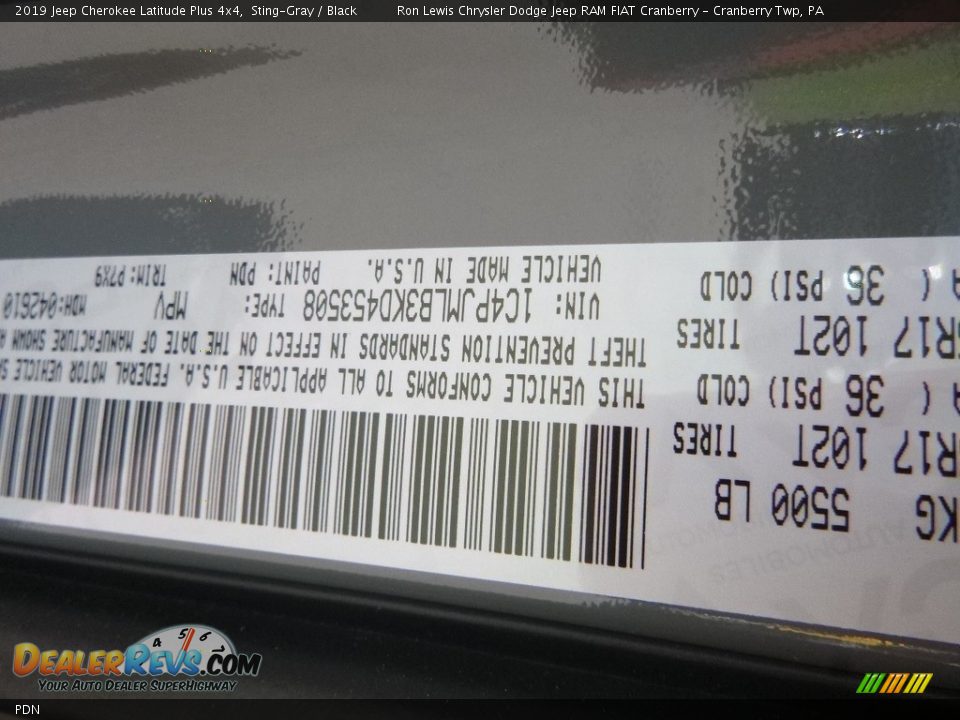 Jeep Color Code PDN Sting-Gray