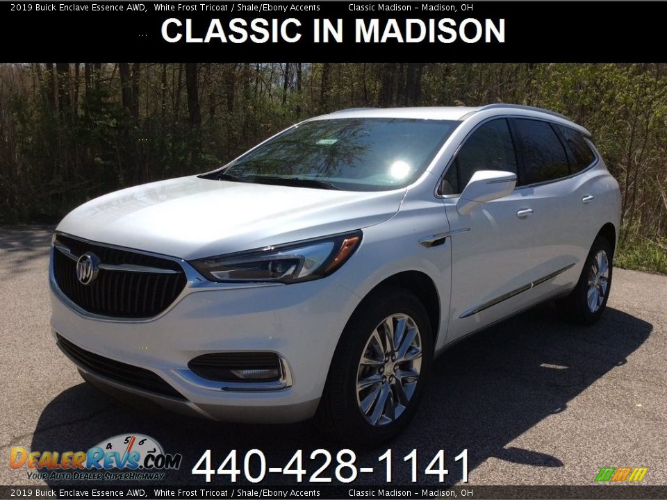 2019 Buick Enclave Essence AWD White Frost Tricoat / Shale/Ebony Accents Photo #1