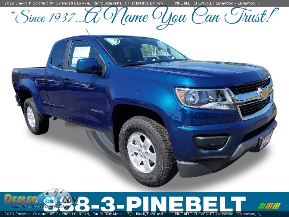 2019 Chevrolet Colorado WT Extended Cab 4x4 Pacific Blue Metallic / Jet Black/Dark Ash Photo #1