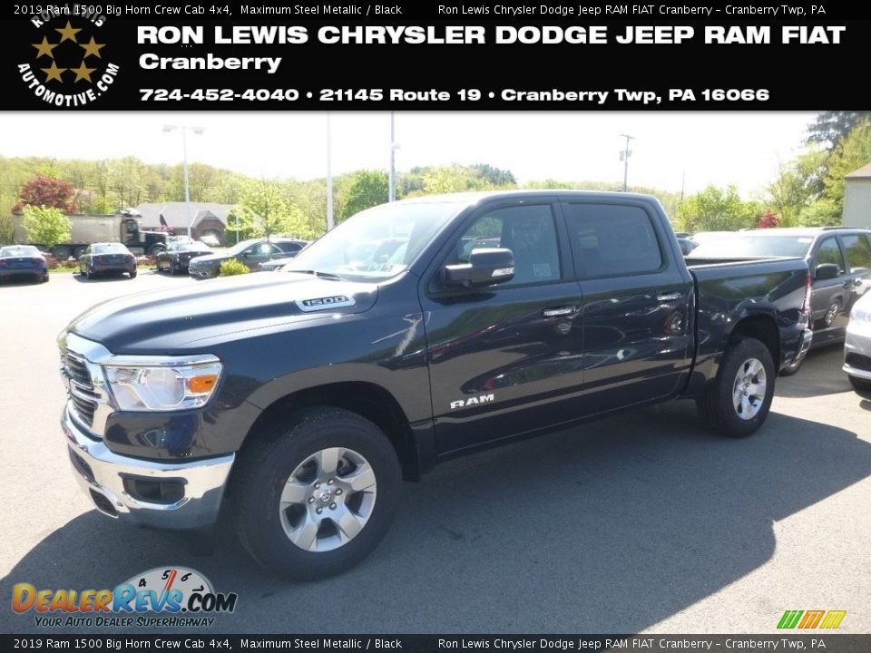 2019 Ram 1500 Big Horn Crew Cab 4x4 Maximum Steel Metallic / Black Photo #1
