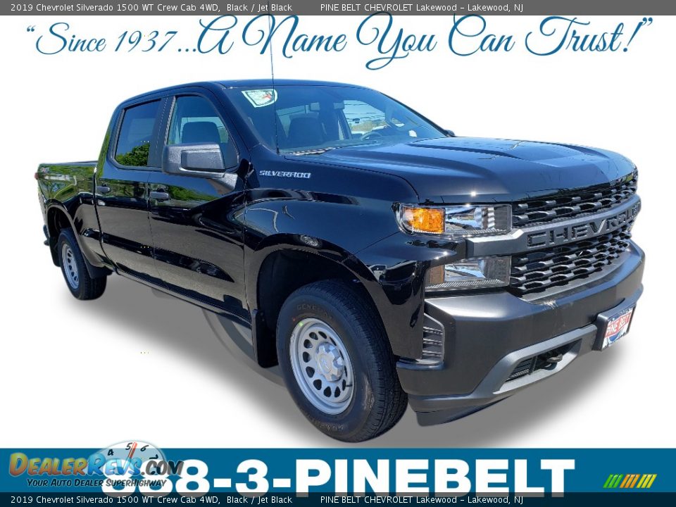 2019 Chevrolet Silverado 1500 WT Crew Cab 4WD Black / Jet Black Photo #1