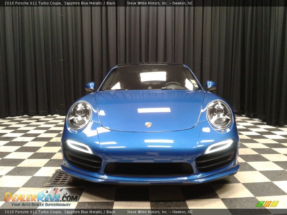 2016 Porsche 911 Turbo Coupe Sapphire Blue Metallic / Black Photo #3