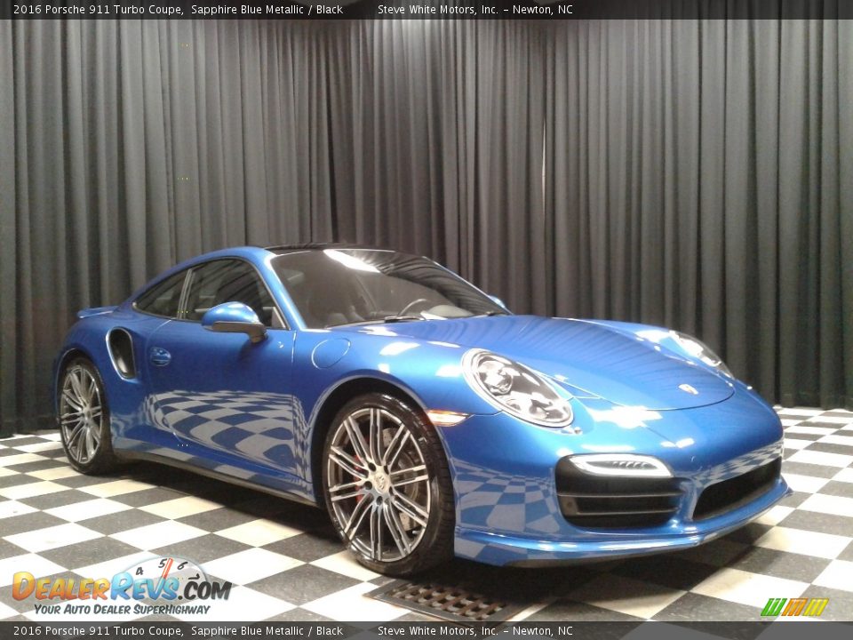 2016 Porsche 911 Turbo Coupe Sapphire Blue Metallic / Black Photo #4