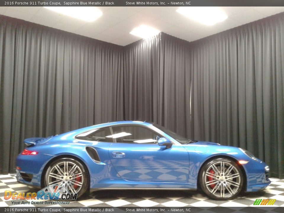 Sapphire Blue Metallic 2016 Porsche 911 Turbo Coupe Photo #5