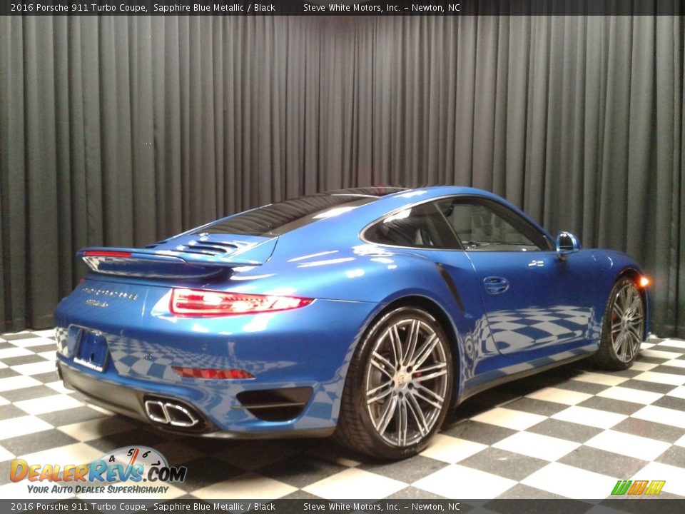 2016 Porsche 911 Turbo Coupe Sapphire Blue Metallic / Black Photo #6