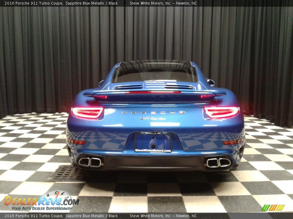 2016 Porsche 911 Turbo Coupe Sapphire Blue Metallic / Black Photo #7