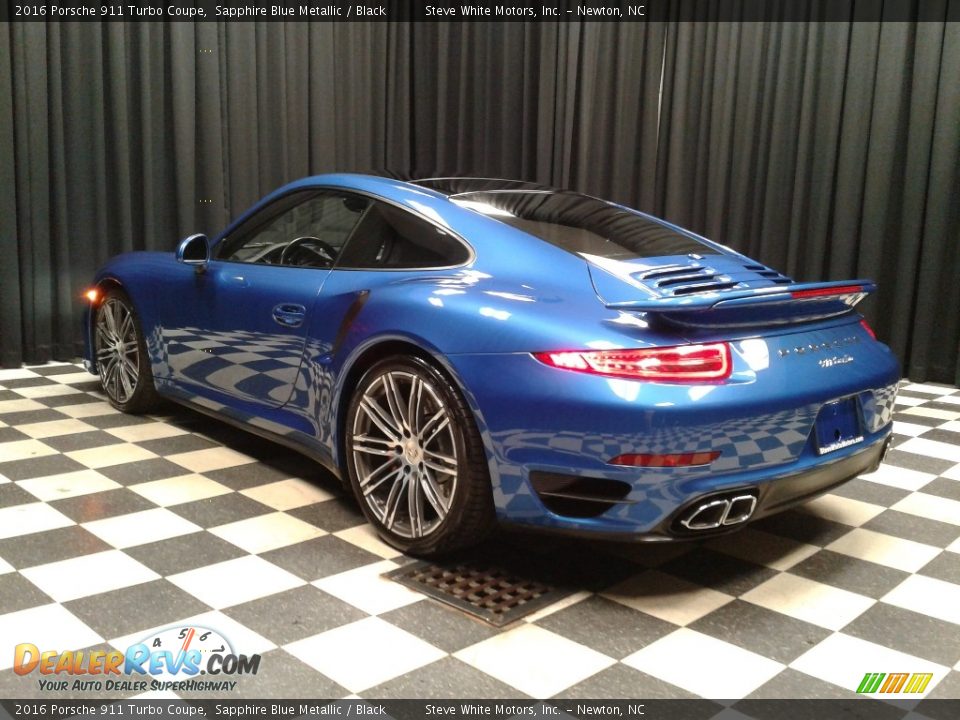 2016 Porsche 911 Turbo Coupe Sapphire Blue Metallic / Black Photo #8