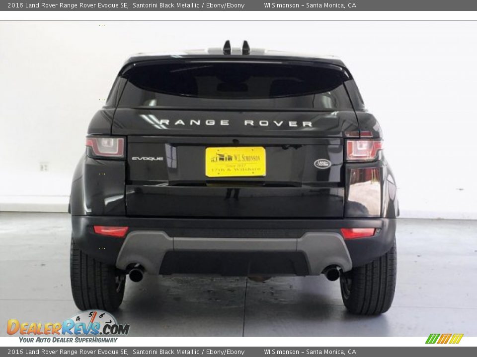 2016 Land Rover Range Rover Evoque SE Santorini Black Metalllic / Ebony/Ebony Photo #3