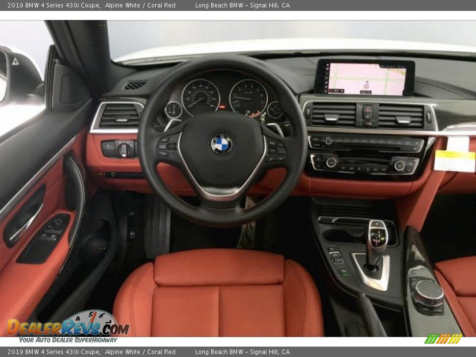 2019 BMW 4 Series 430i Coupe Alpine White / Coral Red Photo #4