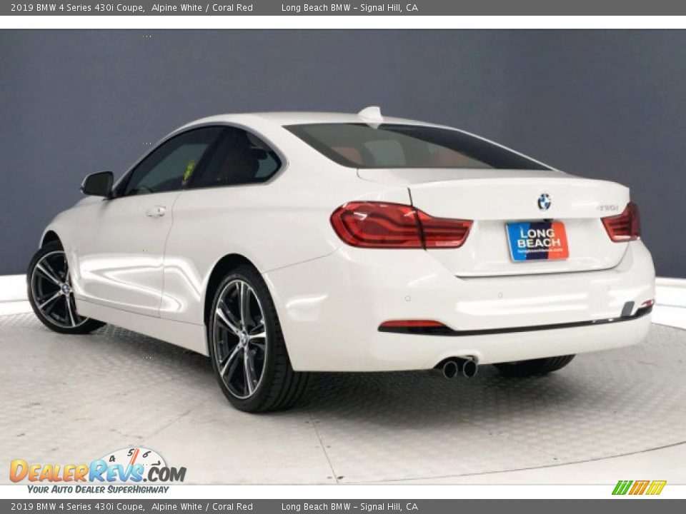 2019 BMW 4 Series 430i Coupe Alpine White / Coral Red Photo #10