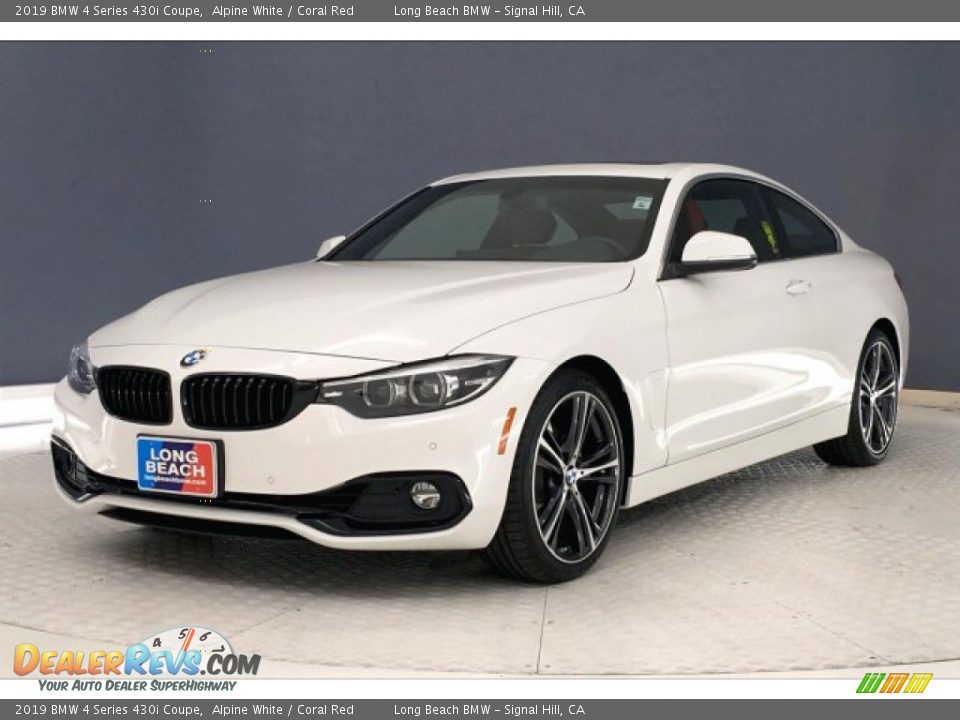 2019 BMW 4 Series 430i Coupe Alpine White / Coral Red Photo #12