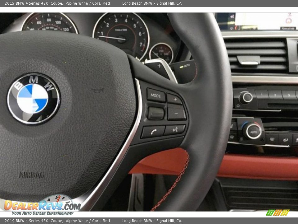2019 BMW 4 Series 430i Coupe Alpine White / Coral Red Photo #15