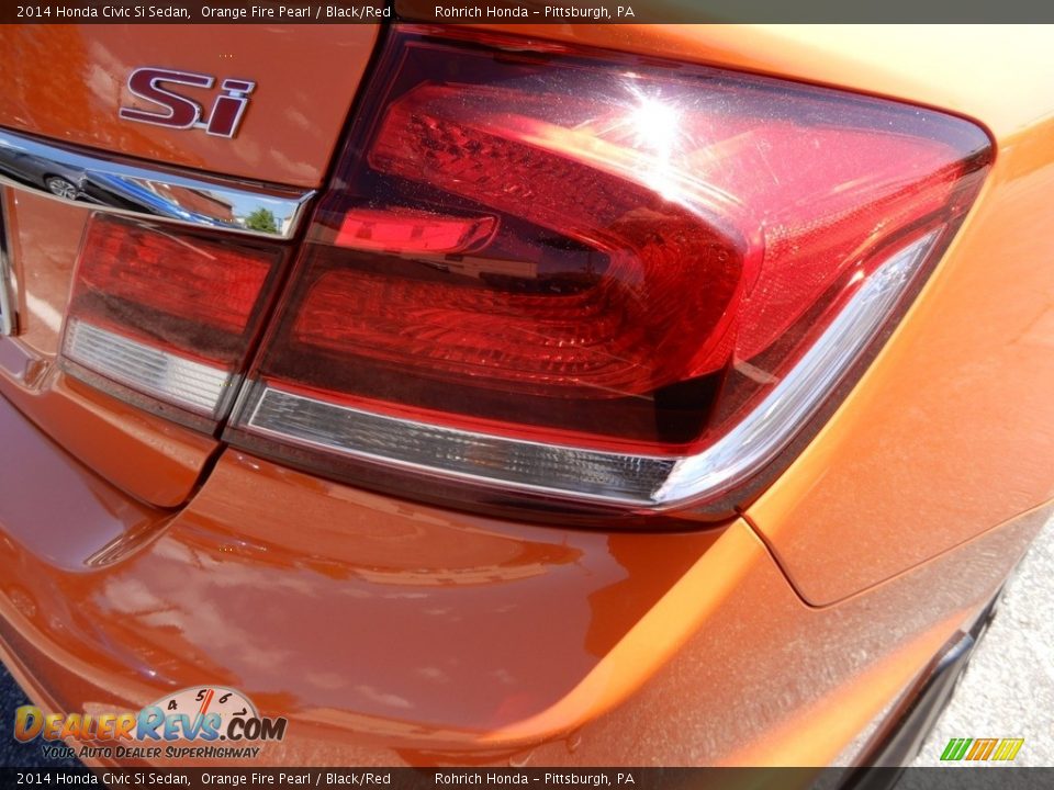 2014 Honda Civic Si Sedan Orange Fire Pearl / Black/Red Photo #15