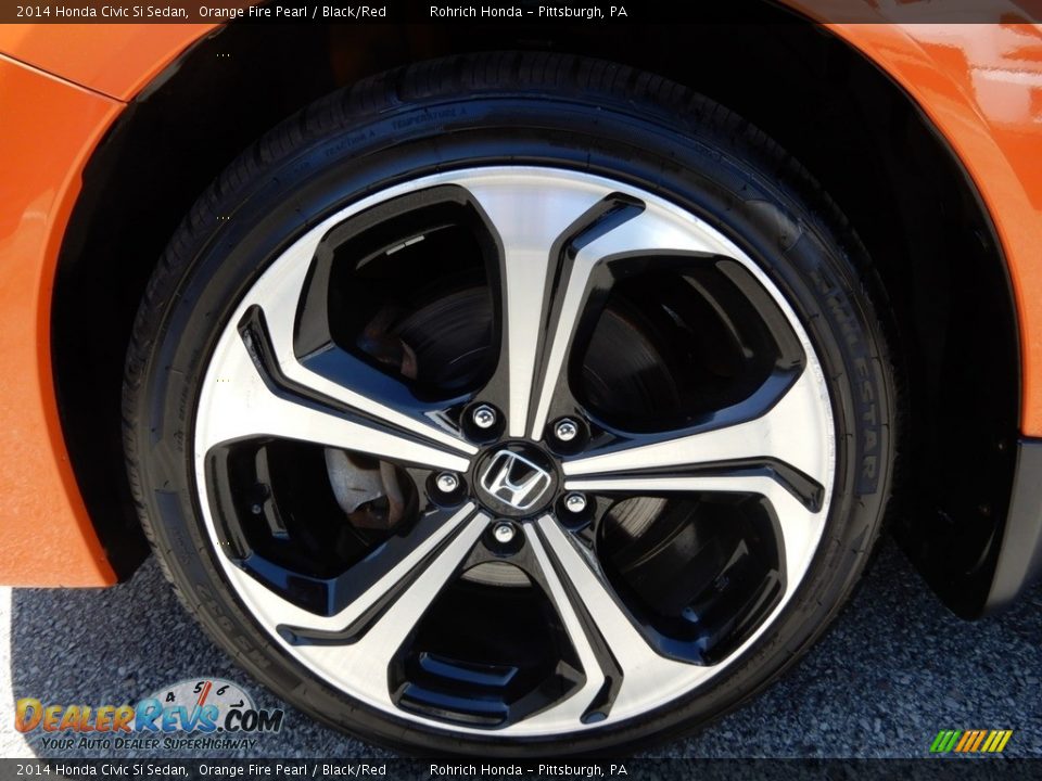 2014 Honda Civic Si Sedan Orange Fire Pearl / Black/Red Photo #18