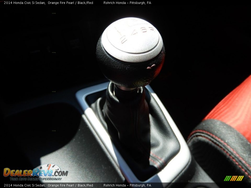 2014 Honda Civic Si Sedan Orange Fire Pearl / Black/Red Photo #22