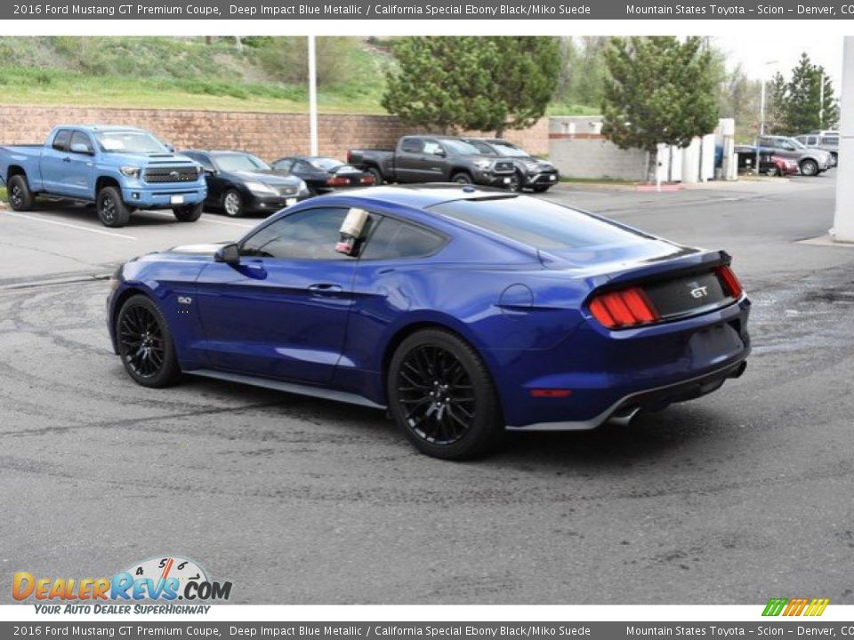 2016 Ford Mustang GT Premium Coupe Deep Impact Blue Metallic / California Special Ebony Black/Miko Suede Photo #4
